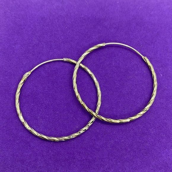 Elegant Sterling Silver Hoop Earrings - Picture 1 of 3